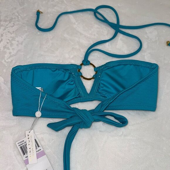 Trina Turk Ripple Rib Bandeau Top Size 6 - Picture 10 of 10